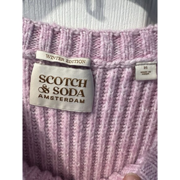 Scotch & Soda Sweater Girls Sz 16 Knotted Front Relaxed Fit Pullover Pink - Picture 3 of 8